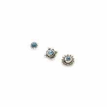 Load image into Gallery viewer, Mismatched Ice Blue Stud Earring Set - Asymmetrical Stud Earrings
