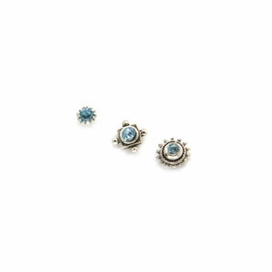 Mismatched Ice Blue Stud Earring Set - Asymmetrical Stud Earrings