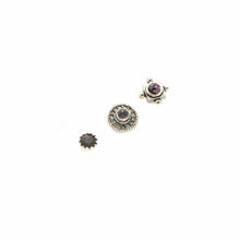 Load image into Gallery viewer, Mismatched Purple Crystal Stud Earring Set - Asymmetrical Stud Earrings