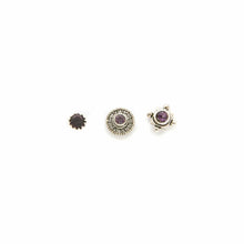 Load image into Gallery viewer, Mismatched Purple Crystal Stud Earring Set - Asymmetrical Stud Earrings