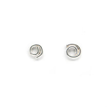 Load image into Gallery viewer, Recycled Spiral Silver Earring Set - Handmade Stud Earrings, Ecosilver