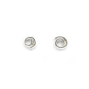 Recycled Spiral Silver Earring Set - Handmade Stud Earrings, Ecosilver