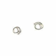 Load image into Gallery viewer, Recycled Spiral Silver Earring Set - Handmade Stud Earrings, Ecosilver
