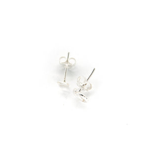 Recycled Square Silver Earring Set - Handmade Stud Earrings, Ecosilver