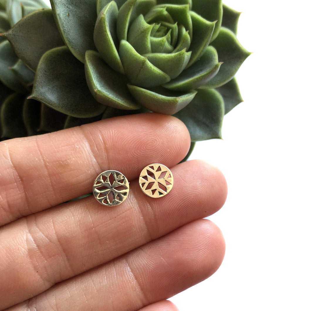 Silver Geometric Earrings - Stud Earrings, Silver Studs
