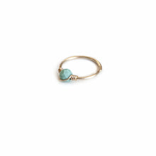 Load image into Gallery viewer, Nose Hoop Turquoise Nose Ring in Gold or Silver MidwinterHollow