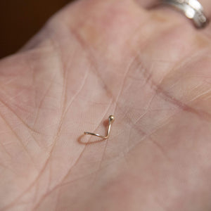 Nose Stud Nose Jewellery Tiny Gold Nose Stud, Plain 9ct Gold Nose Jewellery MidwinterHollow