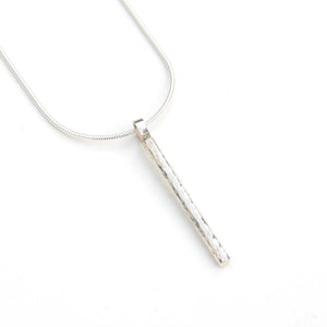 Textured Silver Bar Pendant