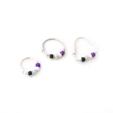 Load image into Gallery viewer, Ace Pride Beaded Silver Earrings - Cartilage, Helix, Earlobe