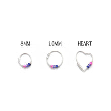 Load image into Gallery viewer, Bi Pride Flag Opal Bead Silver Earrings