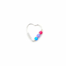 Load image into Gallery viewer, Bi Pride Flag Opal Bead Silver Earrings