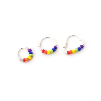 Gay Pride Rainbow Earrings - Cartilage Hoop, Nose Ring