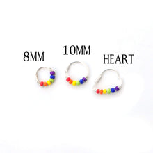 Load image into Gallery viewer, Gay Pride Rainbow Earrings - Cartilage Hoop, Nose Ring