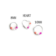 Load image into Gallery viewer, Lesbian Pride Silver Earrings - Cartilage Hoop, Nose Ring