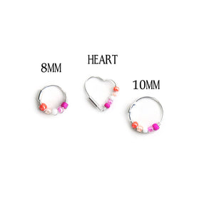 Lesbian Pride Silver Earrings - Cartilage Hoop, Nose Ring