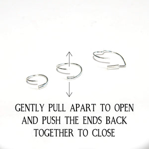 Lesbian Pride Silver Earrings - Cartilage Hoop, Nose Ring