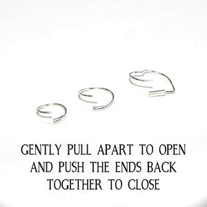 Non Binary Pride Flag Beaded Silver Earrings - Cartilage Hoop, Nose Ring