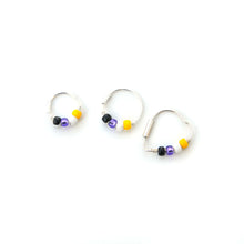 Load image into Gallery viewer, Non Binary Pride Flag Beaded Silver Earrings - Cartilage Hoop, Nose Ring