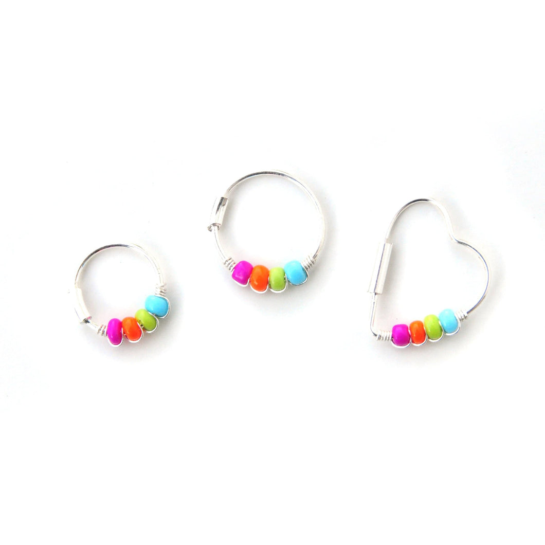 Panromantic Pride Flag Earrings - Cartilage Hoop, Nose Ring