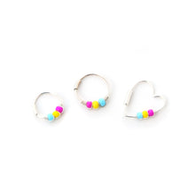 Load image into Gallery viewer, Pansexual Pride Flag Bead Earrings - Cartilage Hoop, Nose Ring