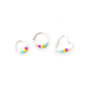 Pansexual Pride Flag Bead Earrings - Cartilage Hoop, Nose Ring