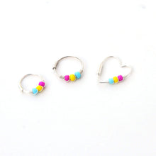 Load image into Gallery viewer, Pansexual Pride Flag Bead Earrings - Cartilage Hoop, Nose Ring