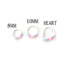 Load image into Gallery viewer, Trans Pride Flag Hoop Earrings - Cartilage Hoop, Nose Ring