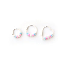 Load image into Gallery viewer, Trans Pride Flag Hoop Earrings - Cartilage Hoop, Nose Ring