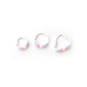 Trans Pride Flag Hoop Earrings - Cartilage Hoop, Nose Ring