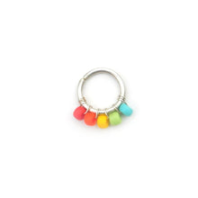 Load image into Gallery viewer, Hanging Rainbow Bead Hoop - Septum, Rook, Daith, Helix
