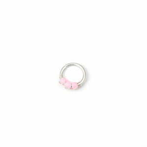 Pink Beaded Hoop - Septum, Rook, Daith, Helix
