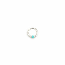 Load image into Gallery viewer, Turquoise and White Bead hoop - Septum, Rook, Daith