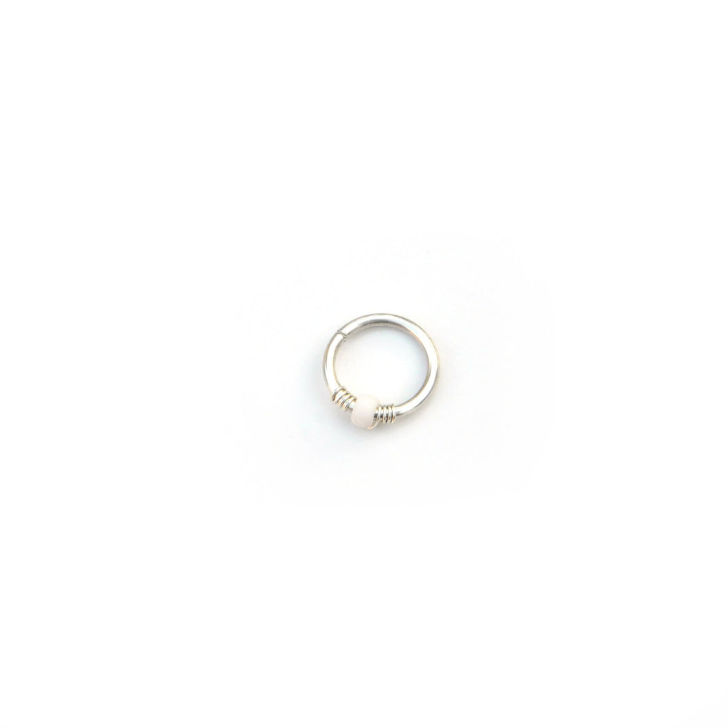 Gold Accent Beaded Hoop - Septum, Rook, Daith, Helix
