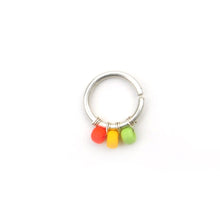 Load image into Gallery viewer, Hanging Rainbow Bead Hoop - Septum, Rook, Daith, Helix
