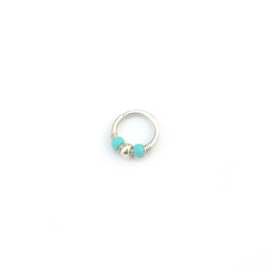 Gold Accent Beaded Hoop - Septum, Rook, Daith, Helix