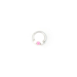 Pink Beaded Hoop - Septum, Rook, Daith, Helix