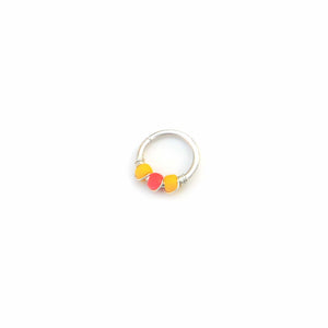 Tropical Colour Beaded Septum Ring - Rook, Daith, Helix