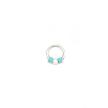 Load image into Gallery viewer, Turquoise and White Bead hoop - Septum, Rook, Daith