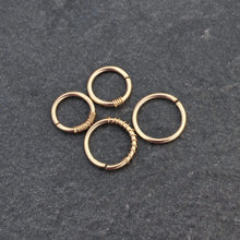 Load image into Gallery viewer, Septum Piercing Rook Piercing Daith Piercing 9ct Gold Septum Ring - Septum, Rook, Daith, Helix MidwinterHollow