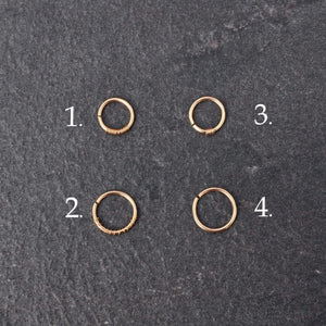 Septum Piercing Rook Piercing Daith Piercing 9ct Gold Septum Ring - Septum, Rook, Daith, Helix MidwinterHollow