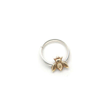 Load image into Gallery viewer, Brass Bee Septum Ring - Sterling Silver, Brass - Rook, Daith, Helix