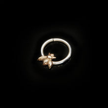 Load image into Gallery viewer, Brass Bee Septum Ring - Sterling Silver, Brass - Rook, Daith, Helix