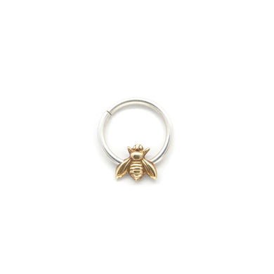 Brass Bee Septum Ring - Sterling Silver, Brass - Rook, Daith, Helix