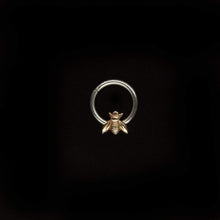 Load image into Gallery viewer, Brass Bee Septum Ring - Sterling Silver, Brass - Rook, Daith, Helix