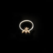 Load image into Gallery viewer, Brass Bee Septum Ring - Sterling Silver, Brass - Rook, Daith, Helix