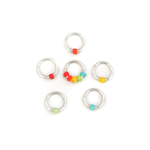 Bright Colour Bead Hoop - Septum, Rook, Daith, Helix