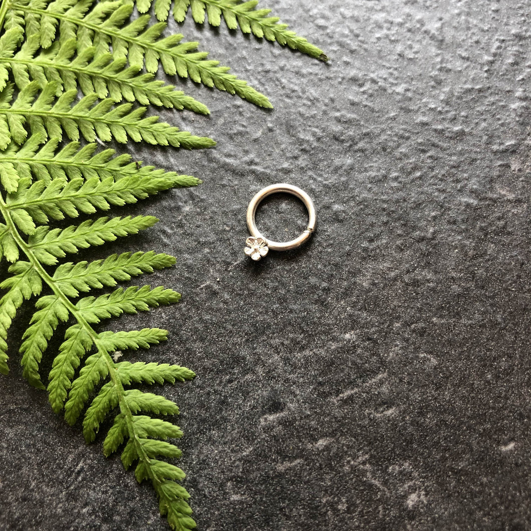 Dainty Flower Septum Ring - Rook, Daith, Helix