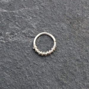 Double Twist Silver Hoop - Septum, Rook, Daith,