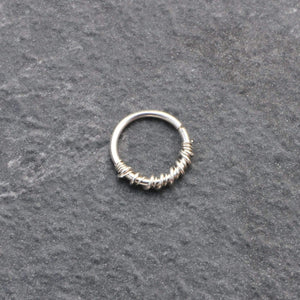 Double Twist Silver Hoop - Septum, Rook, Daith,