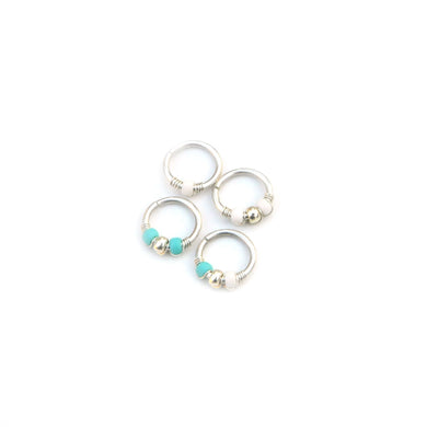 Gold Accent Beaded Hoop - Septum, Rook, Daith, Helix
